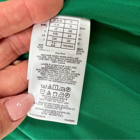 Brooks Brothers Retro Multicolor Floral Long Sleeve Dress with Green Stripe Band - Picture 11 of 12